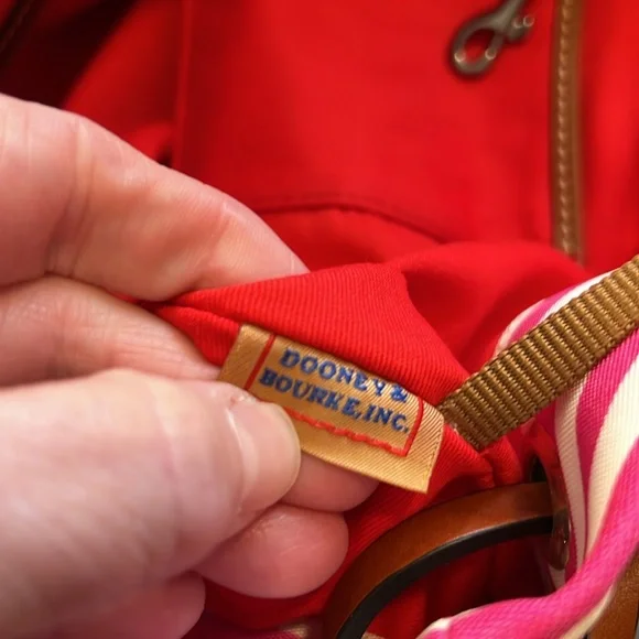 🆕DOONEY & BOURKE Shopper TOTE-Cloth w/Leather Handles-Key clasp inside - Picture 8 of 12